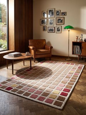 Wollteppich geometrisch handgetuftet Hoch-Tief-Struktur - HAMPS Kadima Design