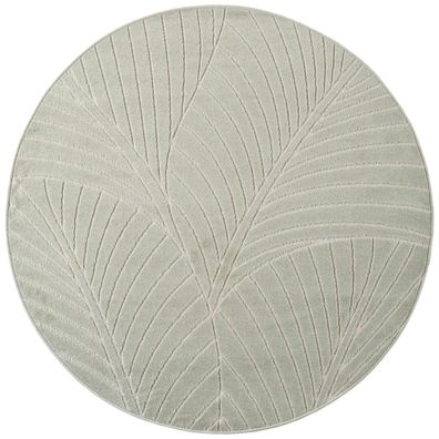 Teppich Engadin Outdoor Kurzflor Blattrelief Beige 80 x 150 cm In- und Outdoor