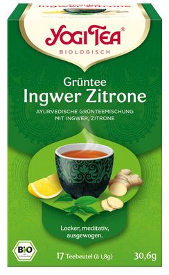 3x Yogi Tea®, Yogi Tea GmbH Yogi Tea® Grüntee Ingwer Zitrone Bio 17x1,8g