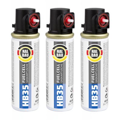 Gaskartusche für Nagler 100mm/ 40ml bis 500 Schüsse für Beton & Stahl 3St. HB35