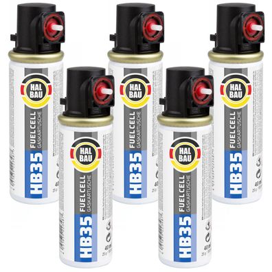 Gaskartusche für Nagler 100mm/ 40ml bis 500 Schüsse für Beton & Stahl 5St. HB35