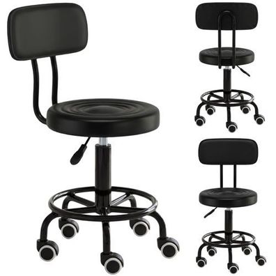 Kosmetikhocker Sattelhocker Friseurhocker Rollhocker Stuhl für SPA mobil schwarz