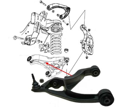 Querlenker vorne unten links RAM 1500 4WD Bj:06-25 (Gen.3 & Gen.4) / 2WD Bj:13-25