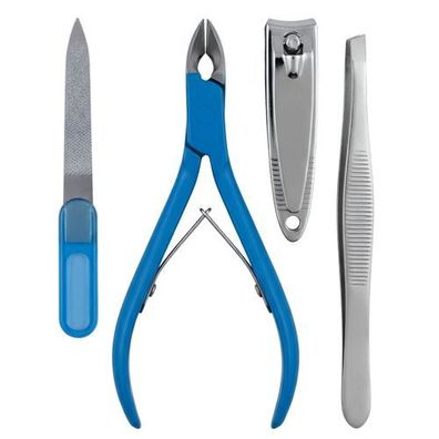 Nagel-Maniküre-Set Zange Feile Pinzette Blau