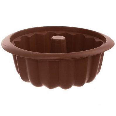 Braune Silikon-Kuchenform mit Kamin Sillinie 26 cm