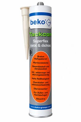 beko Tackcon Superflex Kleber Dichtmittel Elastisch Kfz Boot Wohnwagen weiß