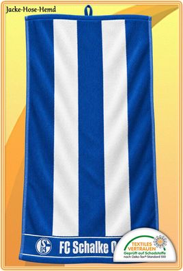 FC Schalke 04 Badetuch Duschtuch Handtuch Blau Blockstreifen Logo Gr: 70x140cm NEU
