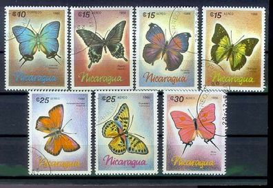 Nicaragua [1966] MiNr 2717-23 ( O/used ) Schmetterlinge