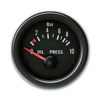 Zusatzinstrument Öldruck Youngtimer Ø52mm Universalle schwarz