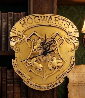 Harry Potter Wanduhr in Wappenform Hogwarts Crest 16x15 cm