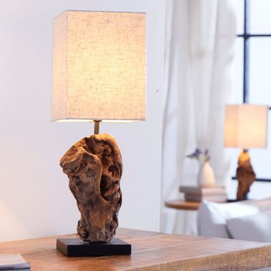 cagü: DESIGN Tischlampe Tischleuchte (JAMBI] BEIGE Treibholz Handgefertigt 45cm