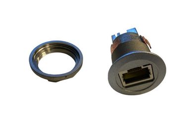 Schlegel RRJ RJ45EMV STB RJ45-Rundsteckverbinder Buchse zur Schalttafeleinbaumontage