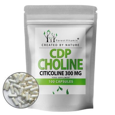 CDP Cholin 300mg - 100 Kapseln - Citicolin - ohne Zusätze - Forest Vitamin
