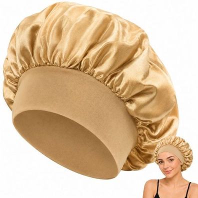 Satin Schlafhaube mit Gummizug für Haare - schützend, zum Schlafen & Ölkuren