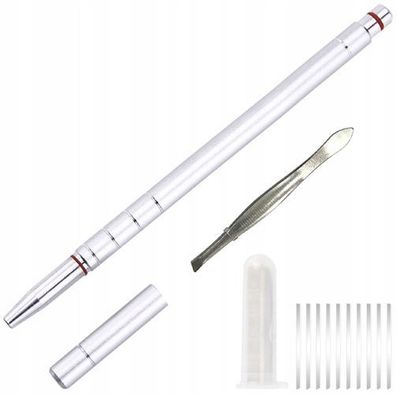 Razor Pen Friseur-Rasiermesser Stift zur Bart- und Haarkonturierung in Silber