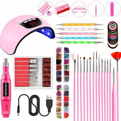 Hybrid-Set: 54W LED/UV-Lampe und Nagelfräser