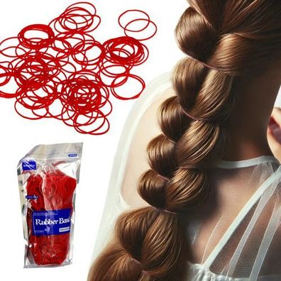 Haargummis für Flechtfrisuren Hochsteckfrisuren strapazierfähig rot Größe M 1300 Stk
