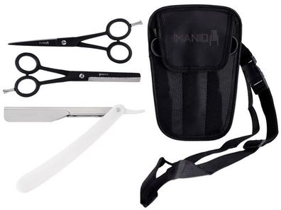 Barber-Friseurset mit Schere, Modellierschere, Rasiermesser & Trimmer