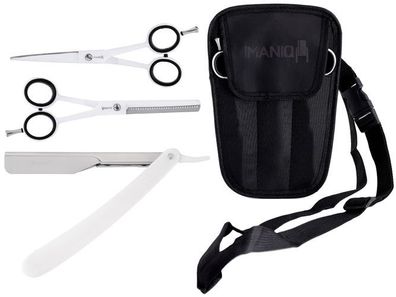 Barber-Friseurset mit Schere, Modellierschere, Rasiermesser & Trimmer