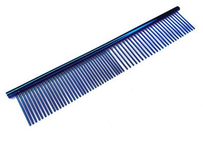Professioneller Grooming-Edelstahlkamm zum Kämmen von Hund und Katze Blau