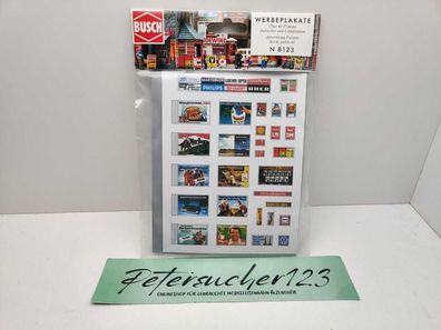 Busch N 8123 Werbeplakate Aufsteller Litfaßsäulen / ungeöffnet / 1:160 / OVP