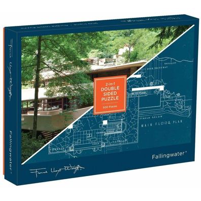 Galison Doppelseitiges Puzzle Frank Lloyd Wright Fallingwater 500 Teile