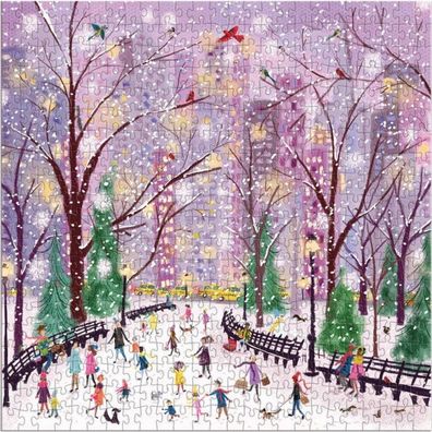 Galison Quadratisches Puzzle Snowy Night 500 Teile