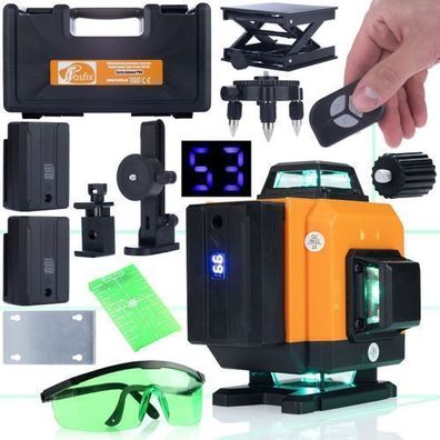 Rosfix Set Laser-Wasserwaage ROT16L – 16 Linien Grün | IP54, 25?m Reichw