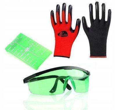 Rosfix Set Lasertafel + Schutzbrille + Handschuhe – 10x7 cm | Grün, L Größe