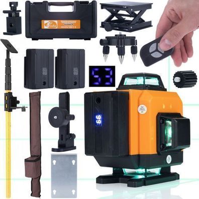 Rosfix Set Laser-Wasserwaage ROT16L – 16 Linien, IP54, 25?m Reichweite