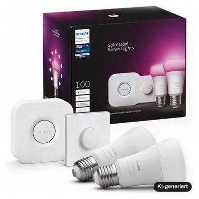 Philips Hue White & Color Ambiance Starter-Set E27: 2 LED-Lampen 1055 lm + Hue B