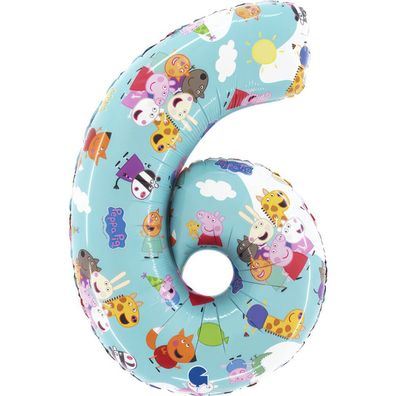 Grabo 1 Balloon XL - Peppa Pig - Number Six