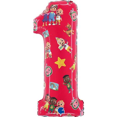 Grabo Folienballon Zahl 1 CoComelon, 66cm