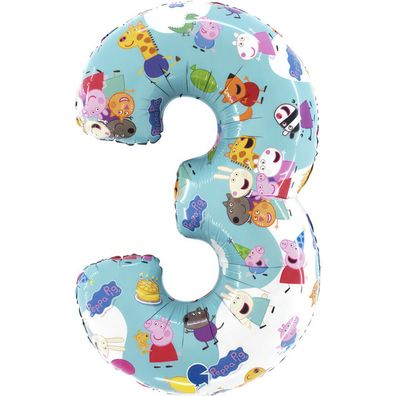 Grabo 1 Balloon XL - Peppa Pig - Number Three