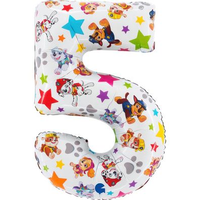 Star Folienballon Zahl 5, 66 cm