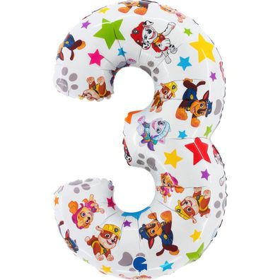 Star Zahl 3 Folienballon 66 cm