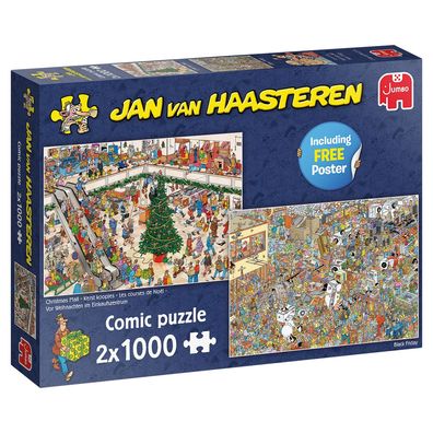 Jan van Haasteren Einkaufen vor den Feiertagen 2x1000 Teile Puzzle