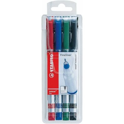 Tintenschreiber Sensor F 0,3mm 4er-Etui 1894 Grundfarben