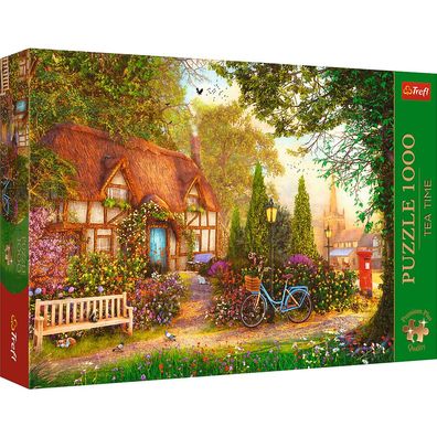 Trefl, Tea Time Reetgedeckte Hütte, 1000 Teile Premium Plus Puzzle