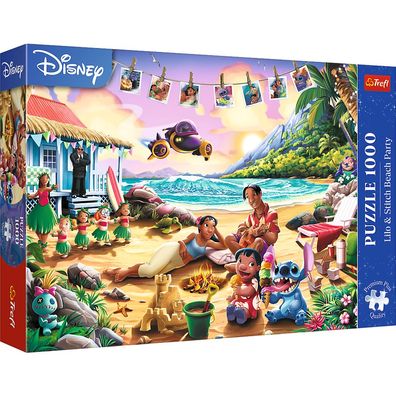 Trefl, Disney Lilo & Stitch Strandparty,1000 Teile Premium Plus Puzzle
