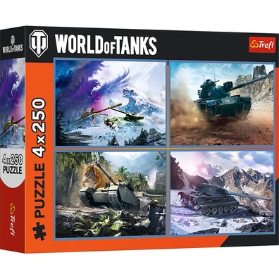 Trefl, Panzerbattle, 4x250 Teile Puzzle