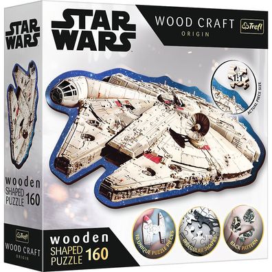 Trefl, Wood Craft, Millennium Falke, 160 Teile Holzpuzzle