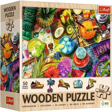 Trefl, Bunte Cocktails - 500 + 1 Teile Holzpuzzle