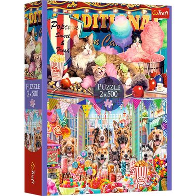 Trefl, Flauschige Freunde, 2x500 Teile Puzzle