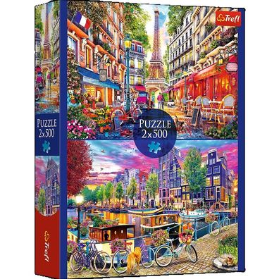 Trefl, Europäische Hauptstädte, 2x500 Teile Puzzle