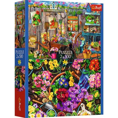 Trefl, Garten / Blumen, 2x500 Teile Puzzle