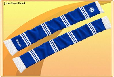 FC Schalke 04 Clubschal Glück Auf! Blau Weiß Logo Streifen Schal Gr. 150x17cm NEU
