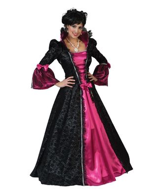 Barock Kleid Victoria pink-schwarz - Größe: 40-42