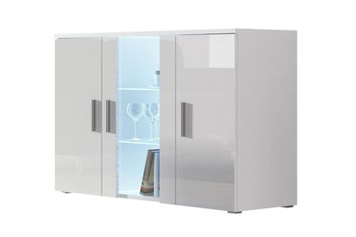 Kommode Soho S-7 modernes Wohnzimmer Weiß / Hochglanz