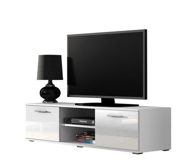 Fernsehschrank Soho S-4 modernes Wohnzimmer Weiß / Hochglanz